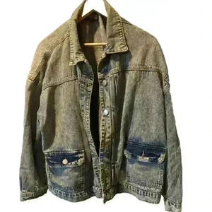Suzanne Betro Denim Jean Jacket Distressed Size 2X